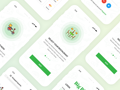 Big Bite iOS UI Kit app workflow brand user interface clean interface icons food delivery application interactive mobile prototype mobile app design mobile app experience order delivery details static illustration design user experience user interaction ux ui workflow