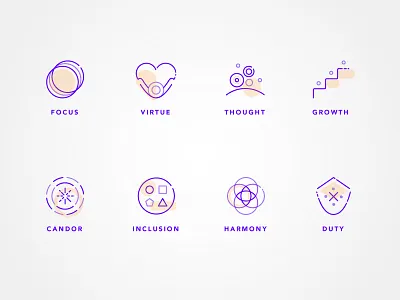 Company Values Icon Set clean clean lines icon set icons minimal modern