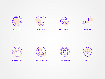 Company Values Icon Set clean clean lines icon set icons minimal modern