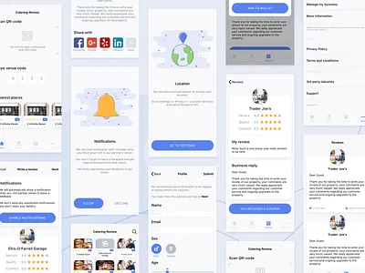 IPhone X Catering App app design flat ios 11 iphone x mobile onboarding profile qr code sketch ui ux