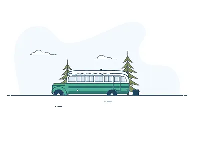 Into the Wild adventure bus flat icon illustration into the wild motorhome movie nature pastel travel van