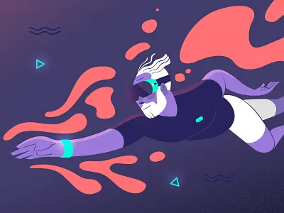 Immersive Technology 🏊 contrast design digitalart illustration immersive swim technology vector virtualreality vr water
