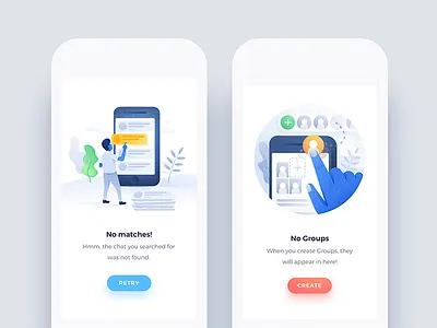 Illustration Pack - Vol 03 - Usage Examples android artwork design empty state error state illustration iphone mobile sketch app ui kit user interface website