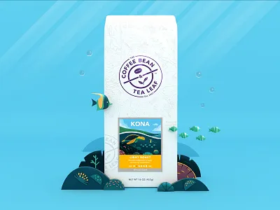 CBTL: Kona cinema 4d coffee coral down the street fish hawaii illustration kona ocean pro create reef sea