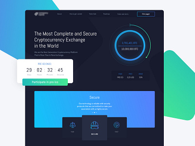 WIP: Pre ICO page💎 bitcoin blockchain crypto cryptocurrency currency design ethereum exchange ico website