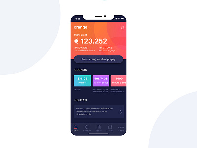 Mobile Network Dashboard dashboard mobile orange psd sketch ui