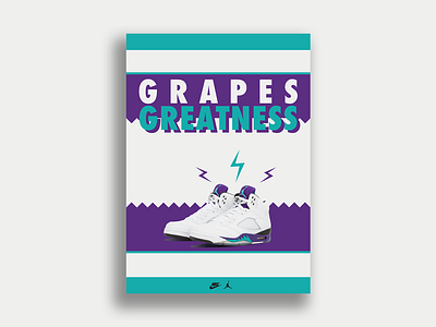 Air Jordan 5 Grapes Poster adobe air jordan branding design graphic design illustrator jordans nike poster sneakers type typography