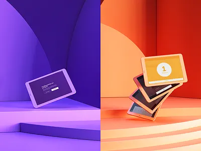 Merchant App Renders 3d c4d notification octane render tablet ui