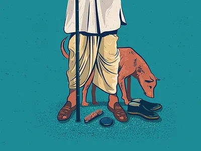 Rustic footware book collection cover design dog editorial hindi illustration india rustic shoes short stories social