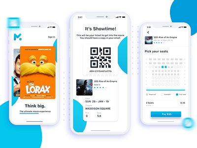 Muze- Movie Booking App Concept movie app ui ux
