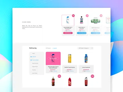 Clean Cards app cards catalog design landing landing page mobile muzli sergushkin shop ui ux web