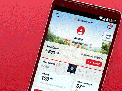 Tellkomsel New Dashboard - Redesign app communication dashboard interface newui red redesign