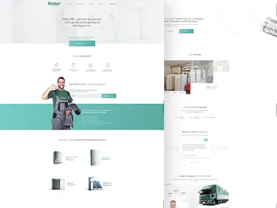 One-page website design for VAILLANT food delivery website food website home page landing page redesign ui design user interface ux design vegan website redesign