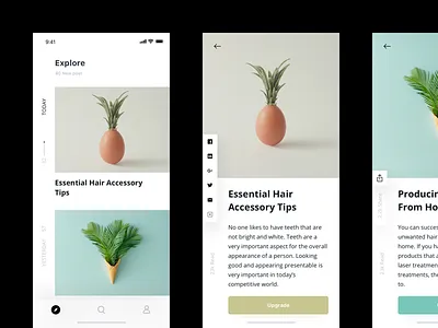 Beauty App app beauty explore fashion feed iphone x medical mobile tips ui upgrade ux