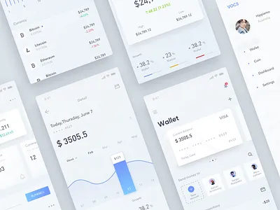 Finance &Wallet App_03 app bank bitcoin clean data design finance tags ui wallet white