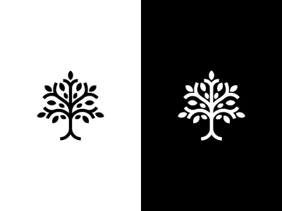 A tree? A Leaf? growth leaf logo mark people solid symbol thick tree vector