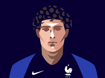 Portrait of Benjamin Pavard benjamin pavard benjaminpavard equipedefrance fifa football graphic illustration illustrator photoshop portrait vector worldcup