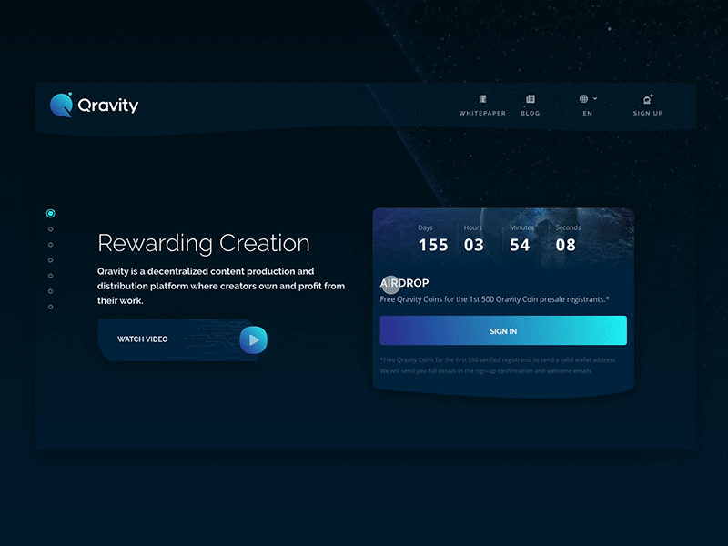 ICO landing website based on crypto animation crypto dark flat gradient landing muzli space ui ukraine ux website