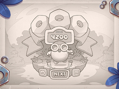Victory Screen character creature cute game hero illustration pilot score screen sketch victory win