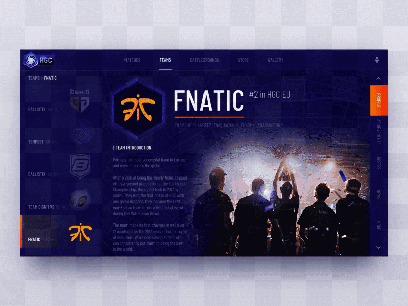 Heroes of the Storm HGC Web Concept Design Part. 2 ae billzard e sport fiction game heroes match motion of storm the website