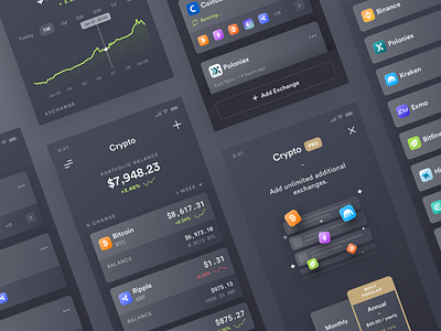 Cryptograf app betraydan clean crypto dark minimal simple ui ux