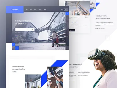 Hommy - Real Estate Landing Page design estate find hero house landing layout real ui ux web website