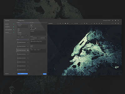 Kepler.gl + Graphistry cyber dark dashboard list security table theme ui ux view