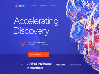 TNLB / Research Lab 3d design flat font glass icon research site typography web