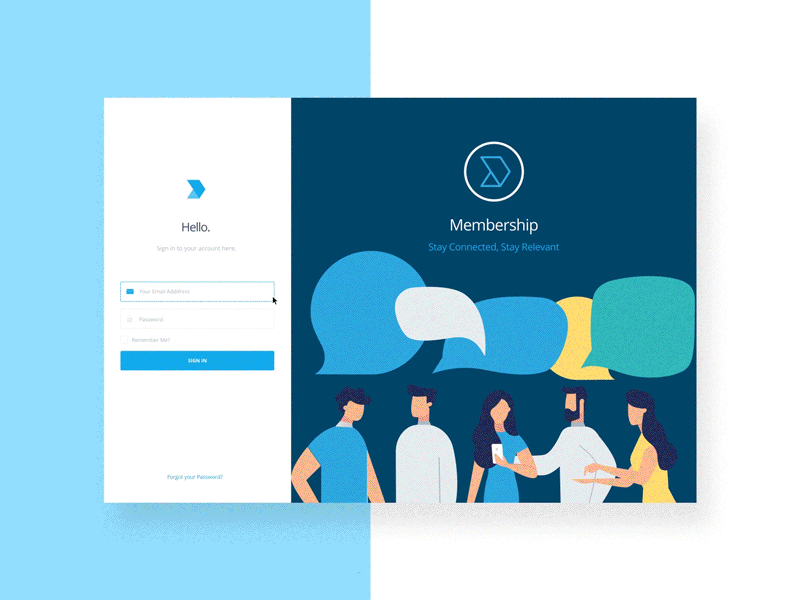 Sign In animation content e learning gif hero login motion product sign in web app