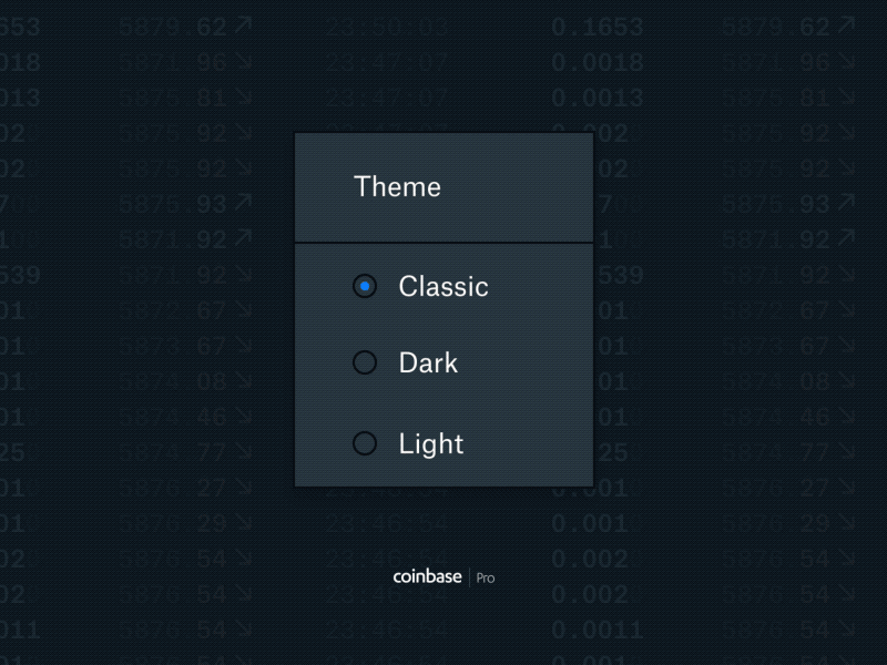 Coinbase Pro Themes! coinbase coins crypto exchange theme trade