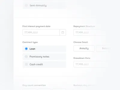 Financial form blue cards dashboard document finance form platform