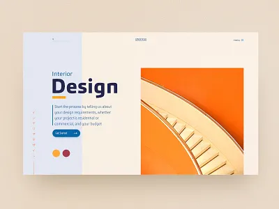 Interior Design app clean color cover design interface interior landing orange ui ux web website yellow