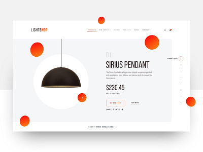 Visual Exploration clean design ecommerce header interface lamp landing page light shop trendy ui visual exploration