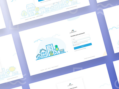 Housing Company Sign Up and Login Design illustration landing landing page landing page design sign up ui ui design uiux ux ux design web design website design