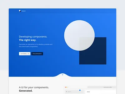 Malvid clean components header hero landingpage minimal product shapes tool website