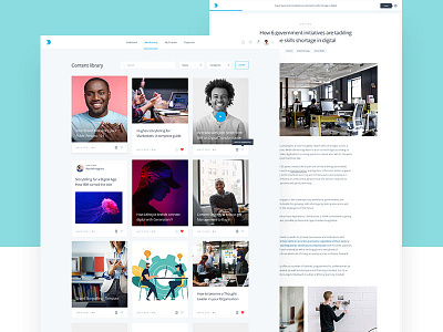 Content Library article card content elearning library product ui