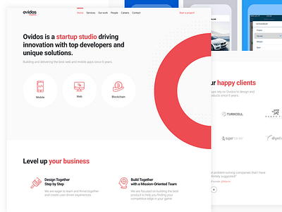 Software Agency - Website Design agency design homepage landing red site webpage website white