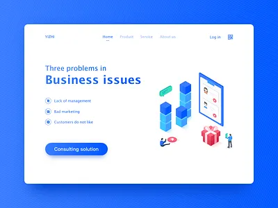 Business issues 2.5d blue business card evaluation gift icon orders solution thumbs ui up