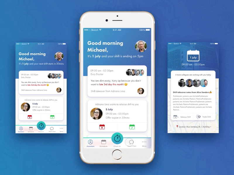 Shifty - Healthcare Assistant assistant blue emoji gif healtcare mobile motion nenad ivanovic prototyping serbia ui ux