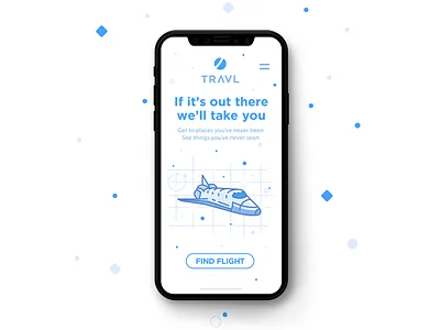 Travl app flight mobile space travel ui