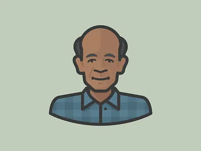 Grandfatherly african african american avatar black elderly face grandfather man old
