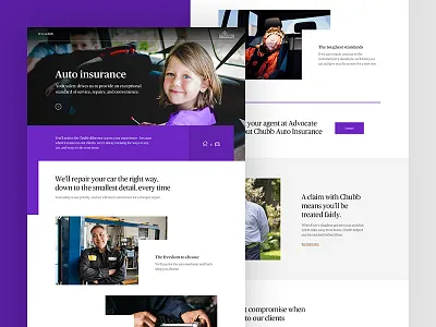Chubb Auto Insurance design template ui ux web