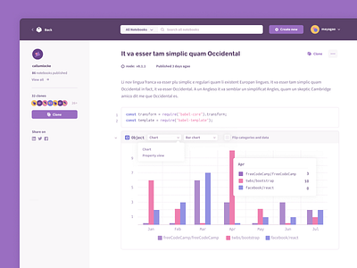 Notebook viewing mode code data editor visualization