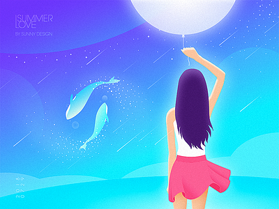 The love of Summer color illustration love please summer trust