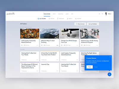 Knowledge Base Desktop desktop folder grid onboarding publications ui ux web