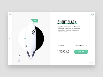Surf Shop app clean forecast minimal surf travel ui ux weather web website