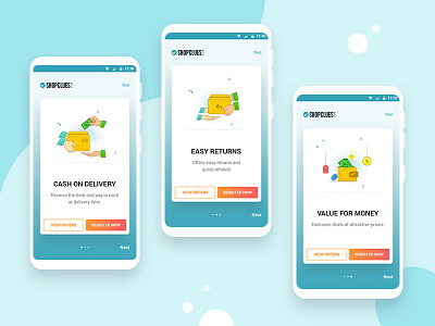 Walkthrough android app app tour e commerce e commerce walkthrough explore indian e commerce indian shopping app on boarding shopclues shopping app walkthrough welcome screen