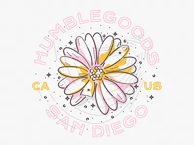Humblegoods apparel floral flower icon illustration james oconnell lines minimal music thumbprint typography