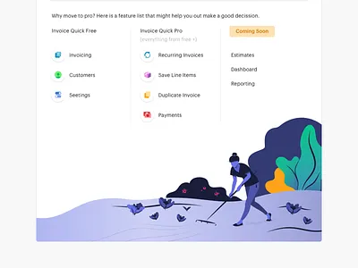 IQ free user billing page fintech invoice invoicequick invoicing iq quick