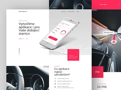 Charging App Microsite car charging charging station clean electric car red ui ux web website
